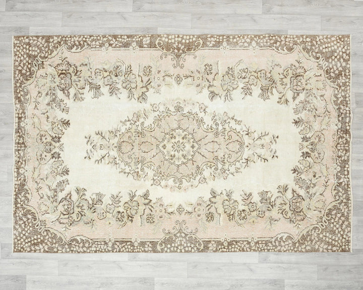 Multicolor Turkish Oushak Rug 8' 6" x 5' 9" Hand-Knotted | No. VR90363
