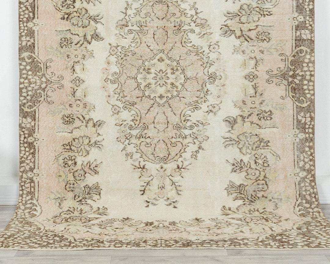 Multicolor Turkish Oushak Rug 8' 6" x 5' 9" Hand-Knotted | No. VR90363