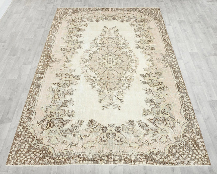 Multicolor Turkish Oushak Rug 8' 6" x 5' 9" Hand-Knotted | No. VR90363