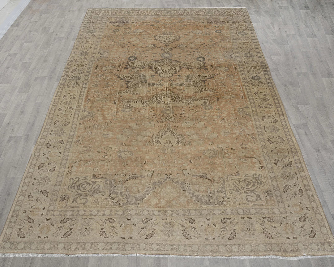 Beige Turkish Oushak Rug 7' x 10' Hand-Knotted view 9