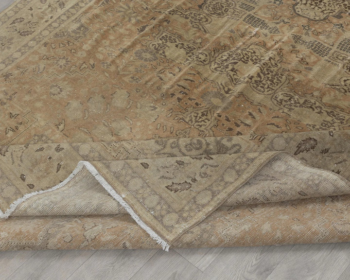 Beige Turkish Oushak Rug 7' x 10' Hand-Knotted field
