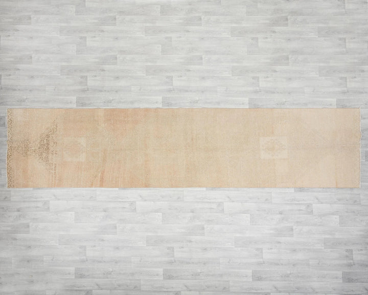 Beige Turkish Oushak Rug 3' 1" x 13' 3" Hand-Knotted view 9