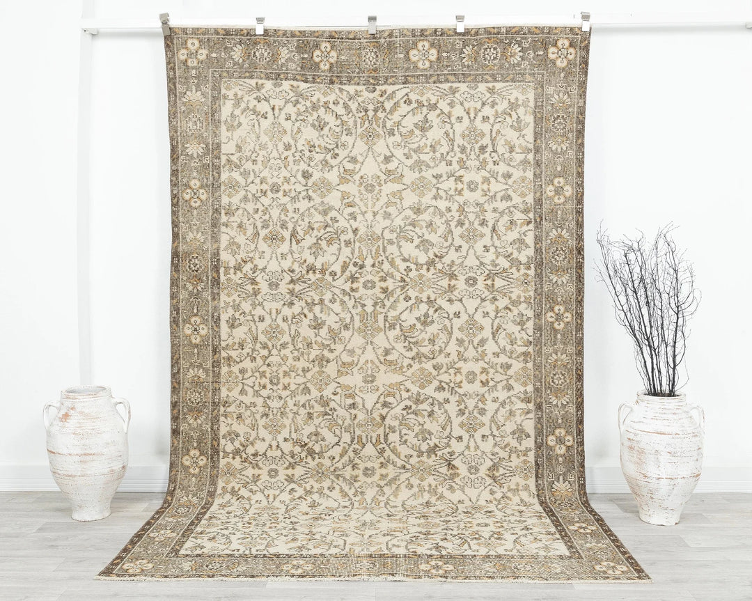 Multicolor Turkish Oushak Rug 9' 4" x 6' Hand-Knotted | No. VR90847