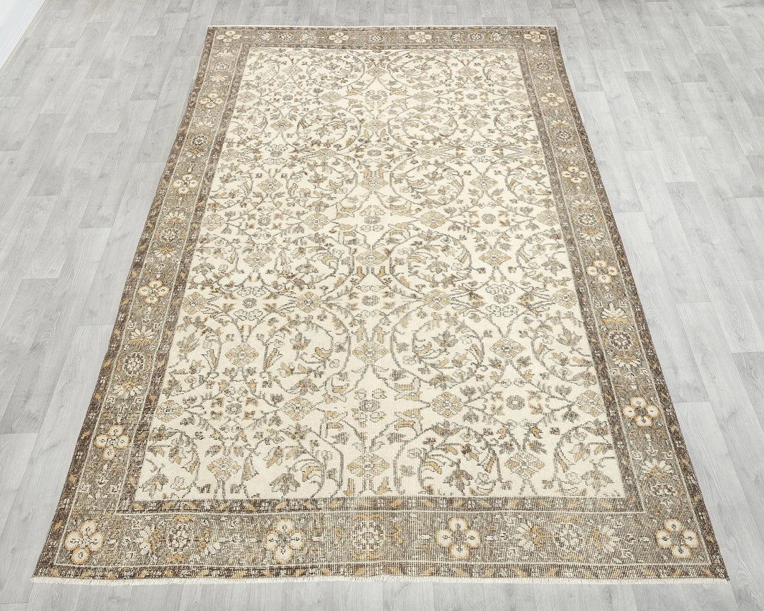 Multicolor Turkish Oushak Rug 9' 4" x 6' Hand-Knotted | No. VR90847