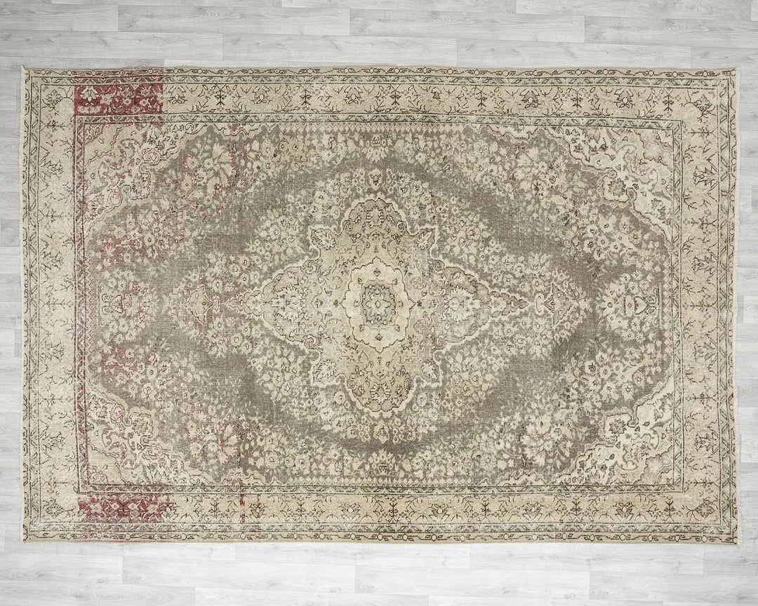 Multicolor Turkish Oushak Rug 6' 11" x 9' 11" Hand-Knotted view 9