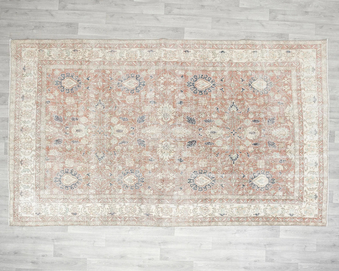 Multicolor Turkish Oushak Rug 6' 3" x 9' 11" Hand-Knotted view 9