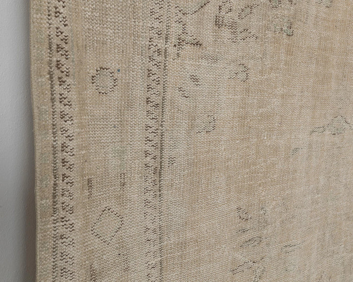 Beige Turkish Oushak Rug 6'11" x 9'11" Hand-Knotted | No. VR90956