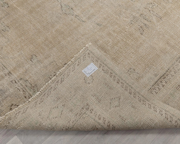 Beige Turkish Oushak Rug 6'11" x 9'11" Hand-Knotted | No. VR90956