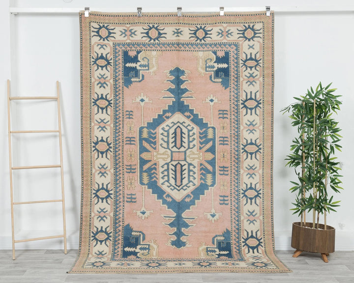 Multicolor Turkish Oushak Rug 5' 7" x 8' Hand-Knotted | No. VR91072