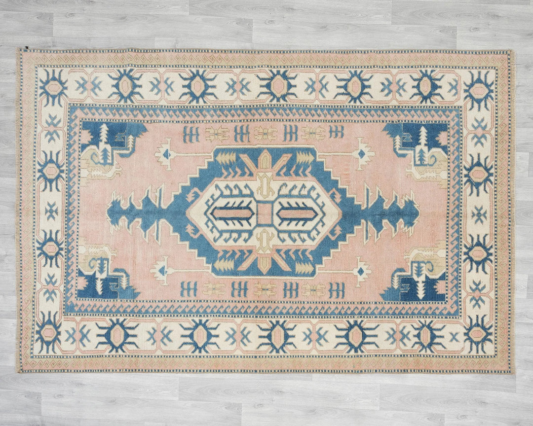 Multicolor Turkish Oushak Rug 5' 7" x 8' Hand-Knotted | No. VR91072
