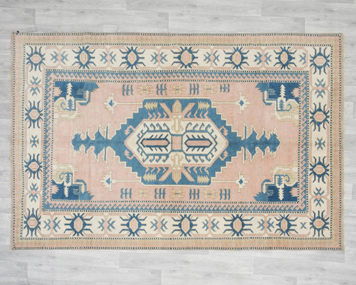 Multicolor Turkish Oushak Rug 5' 7" x 8' Hand-Knotted | No. VR91072
