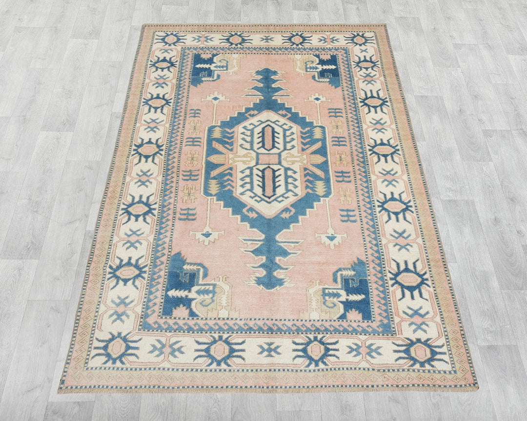 Multicolor Turkish Oushak Rug 5' 7" x 8' Hand-Knotted | No. VR91072