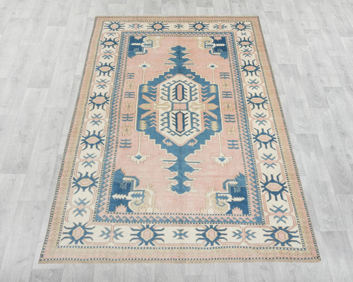 Multicolor Turkish Oushak Rug 5' 7" x 8' Hand-Knotted | No. VR91072