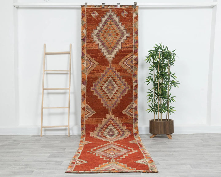 Multicolor Turkish Oushak Rug 2'11" x 11'2" Hand-Knotted | No. VR91112