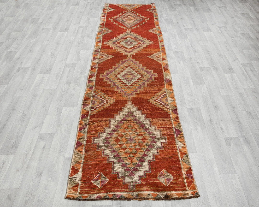 Multicolor Turkish Oushak Rug 2'11" x 11'2" Hand-Knotted | No. VR91112