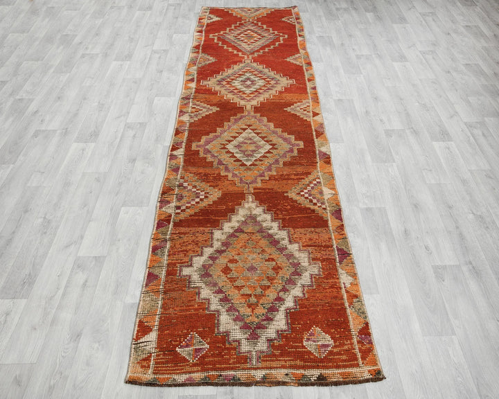 Multicolor Turkish Oushak Rug 2'11" x 11'2" Hand-Knotted | No. VR91112