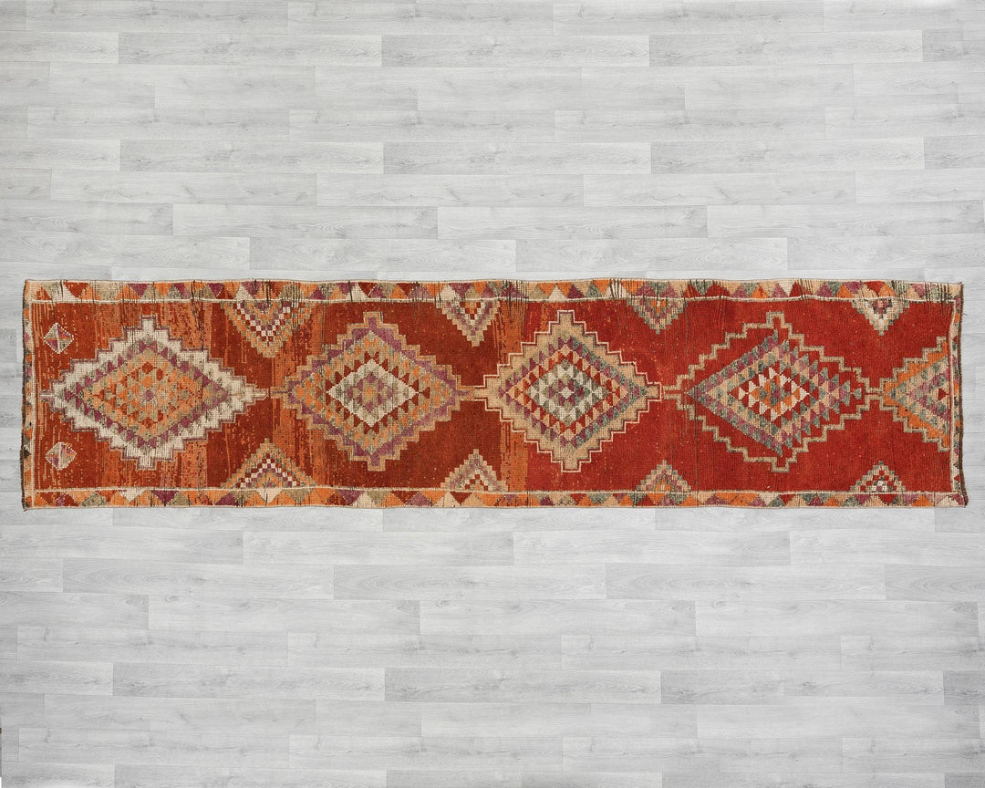 Multicolor Turkish Oushak Rug 2'11" x 11'2" Hand-Knotted | No. VR91112