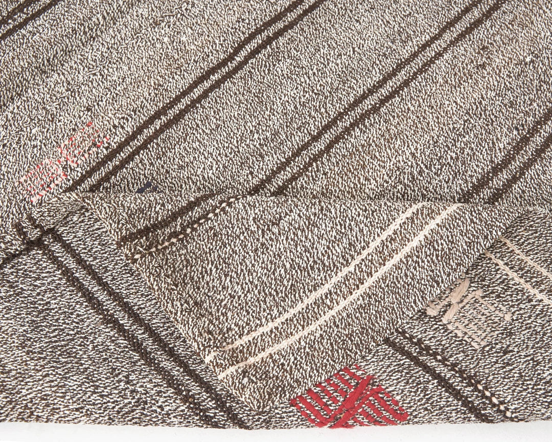 Gray Turkish Kilim Rug 6' 3" x 8' 4" Flat-Weave | No. VR91247