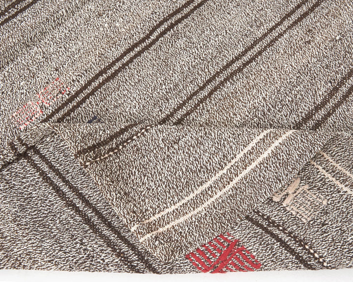Gray Turkish Kilim Rug 6' 3" x 8' 4" Flat-Weave | No. VR91247