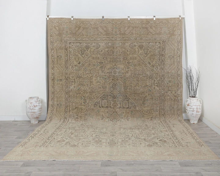 Multicolor Turkish Oushak Rug 9'7" x 12'10" Hand-Knotted