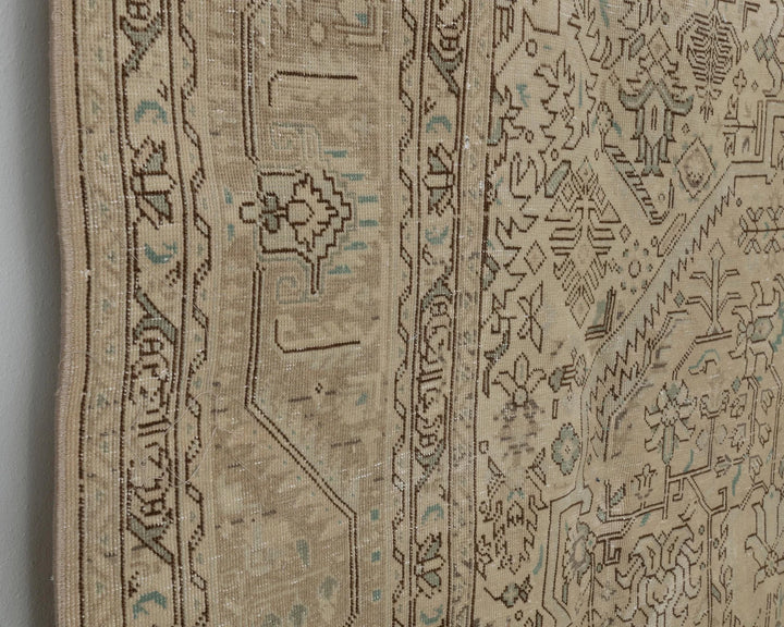 Multicolor Turkish Oushak Rug 9'7" x 12'10" Hand-Knotted close-up
