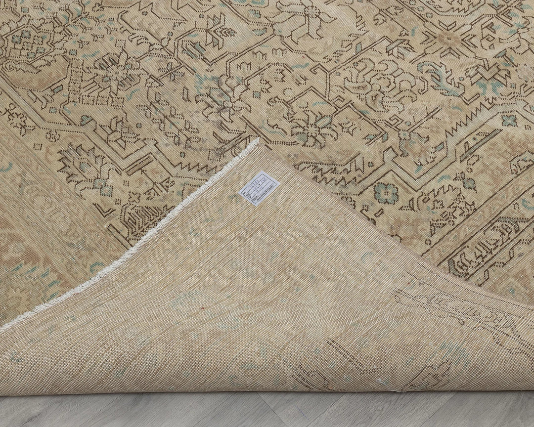 Multicolor Turkish Oushak Rug 9'7" x 12'10" Hand-Knotted field