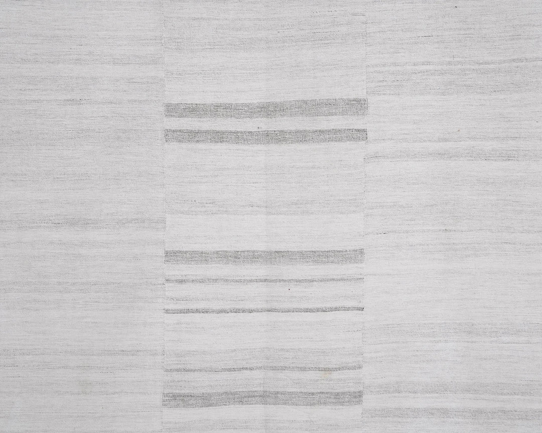 White Turkish Kilim Rug 5' 8" x 9' 3" Flat-Weave | No. VR91351