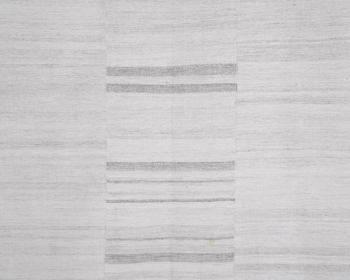 White Turkish Kilim Rug 5' 8" x 9' 3" Flat-Weave | No. VR91351