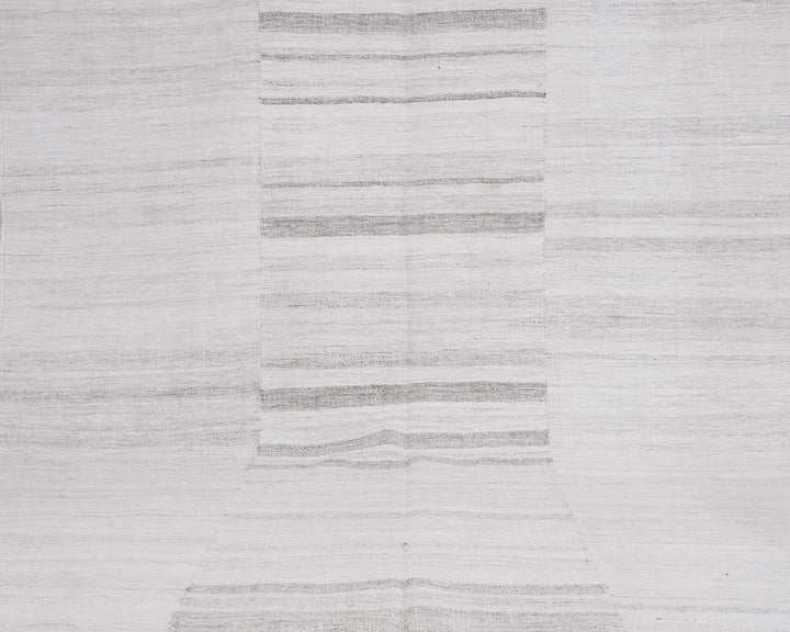 White Turkish Kilim Rug 5' 8" x 9' 3" Flat-Weave | No. VR91351