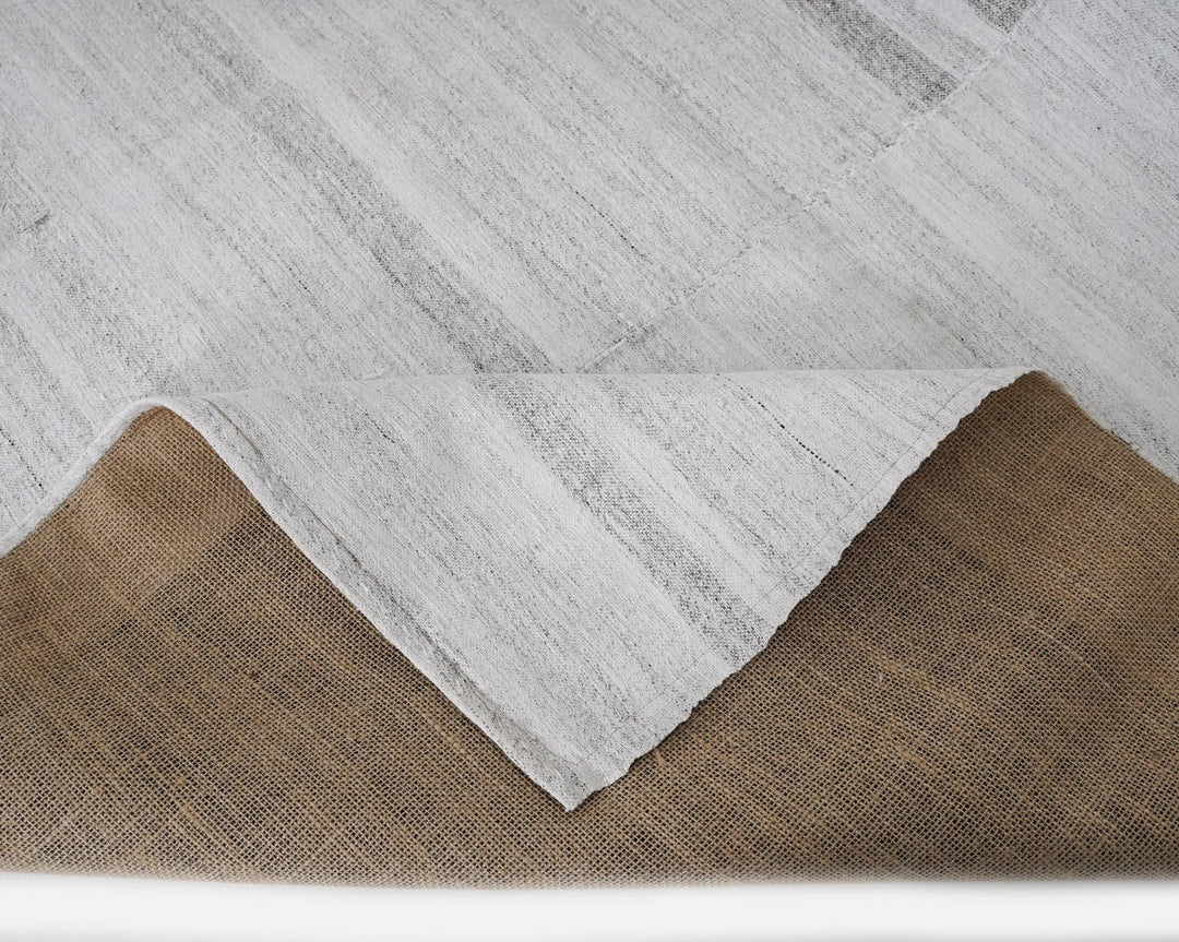 White Turkish Kilim Rug 5' 8" x 9' 3" Flat-Weave | No. VR91351