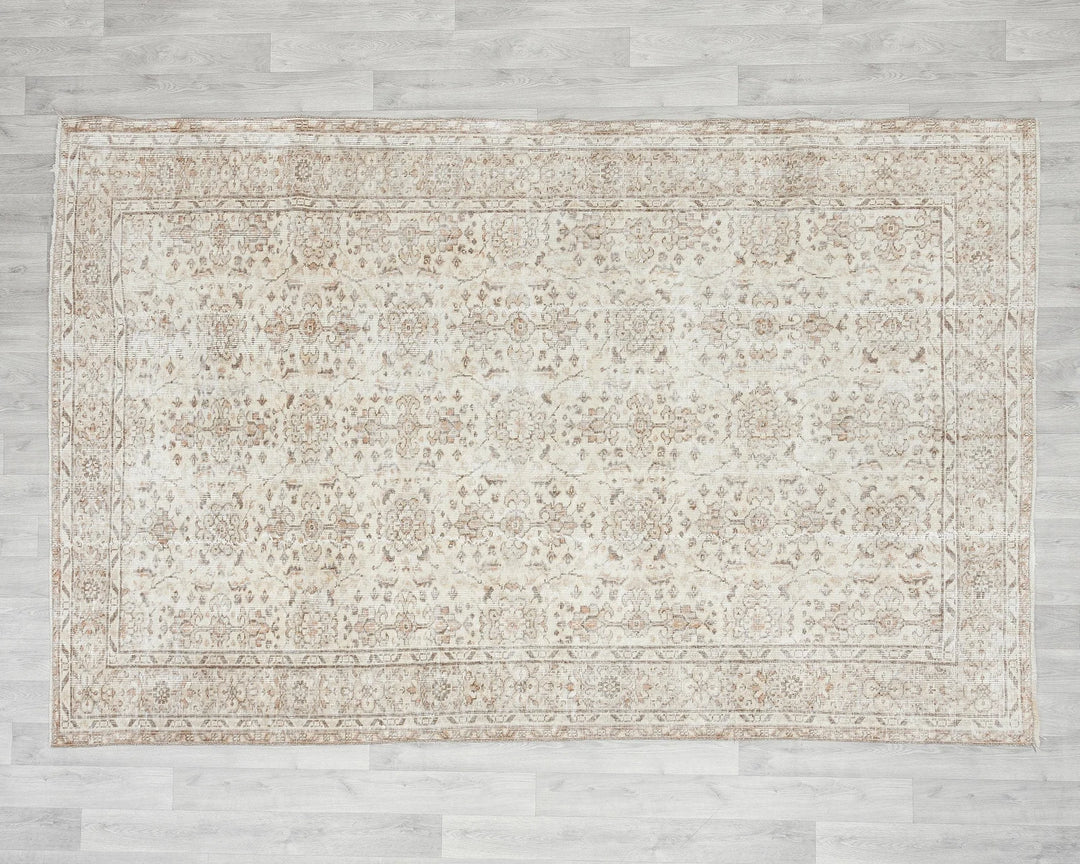 Multicolor Turkish Oushak Rug 6'2" x 8'10" Hand-Knotted | No. VR91354