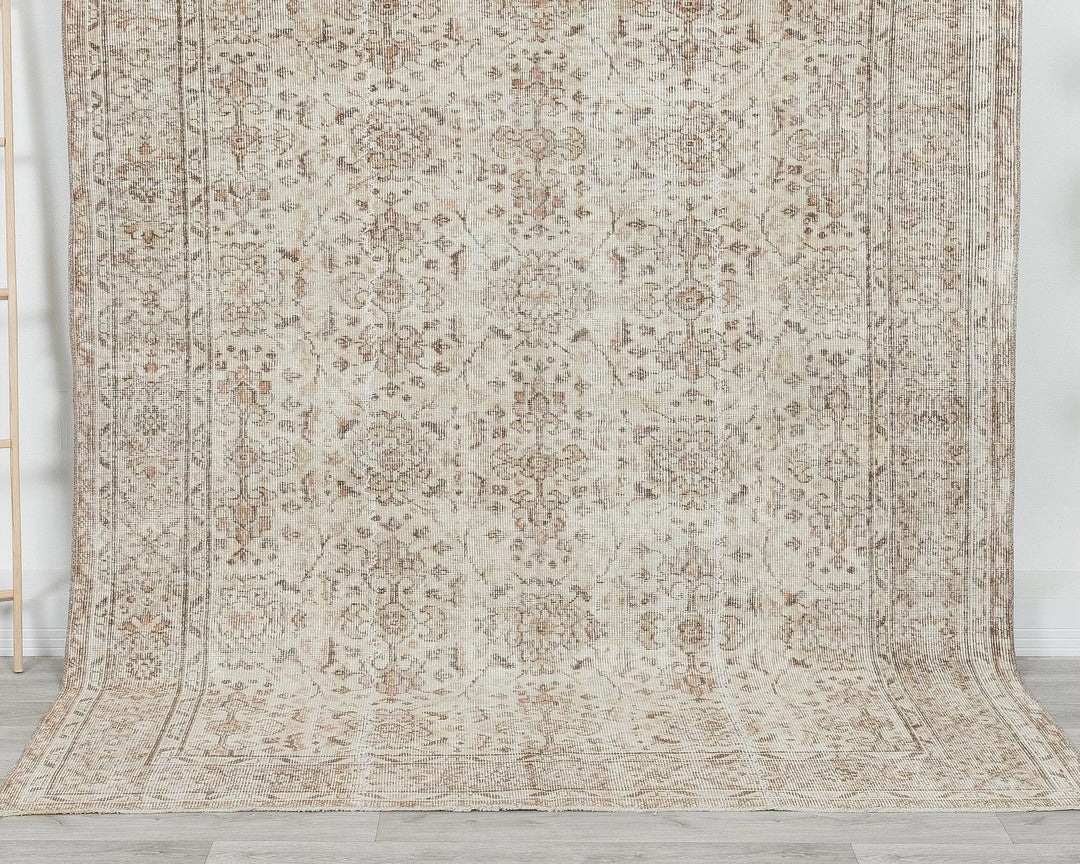 Multicolor Turkish Oushak Rug 6'2" x 8'10" Hand-Knotted | No. VR91354