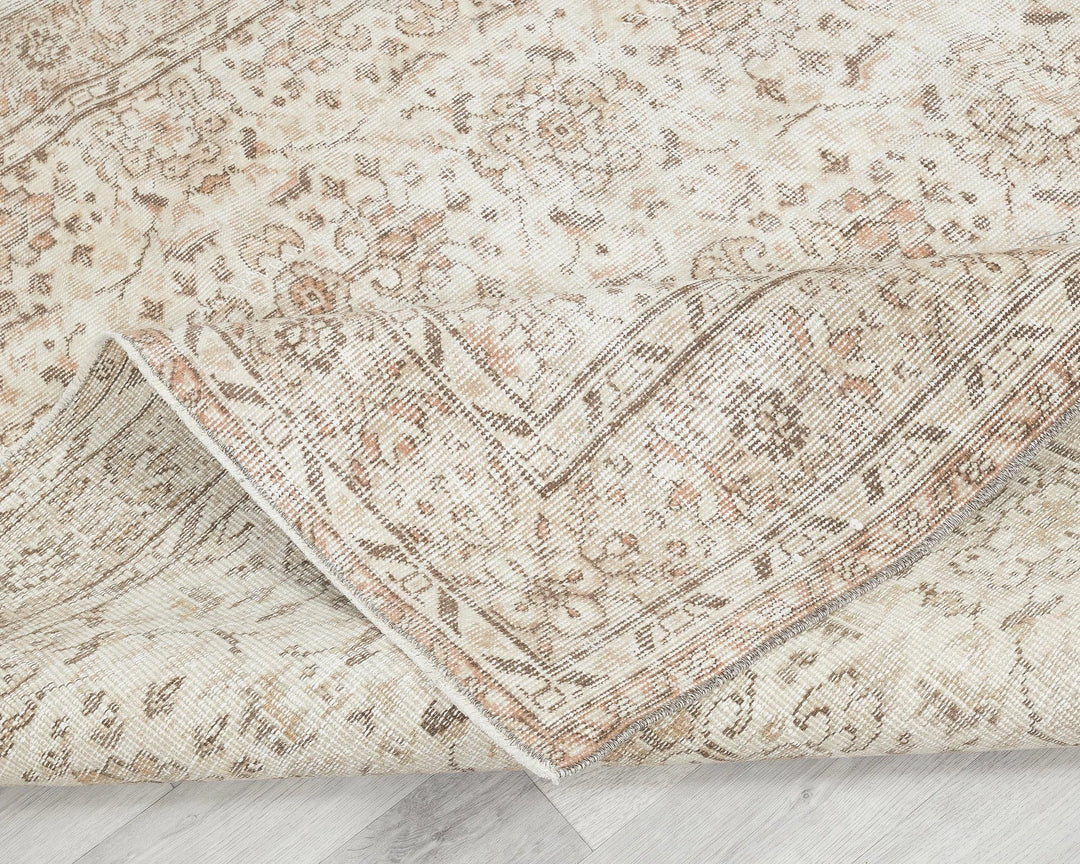 Multicolor Turkish Oushak Rug 6'2" x 8'10" Hand-Knotted | No. VR91354