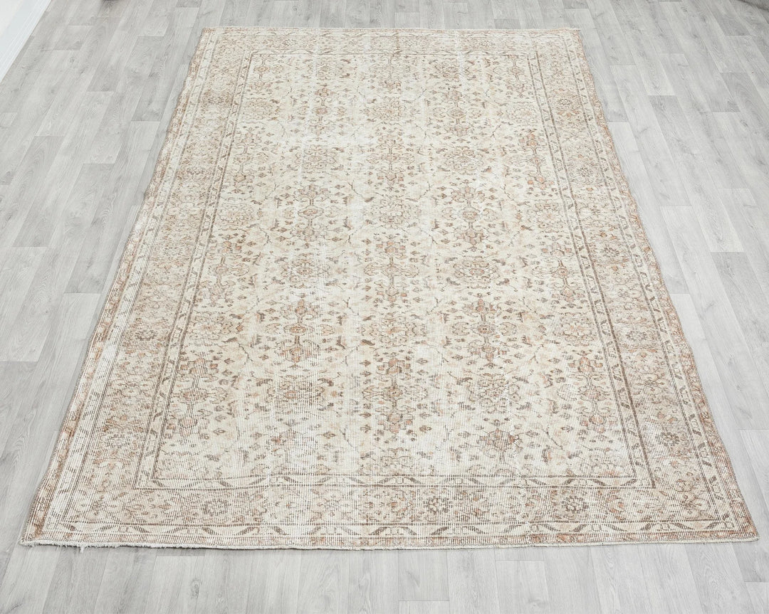 Multicolor Turkish Oushak Rug 6'2" x 8'10" Hand-Knotted | No. VR91354