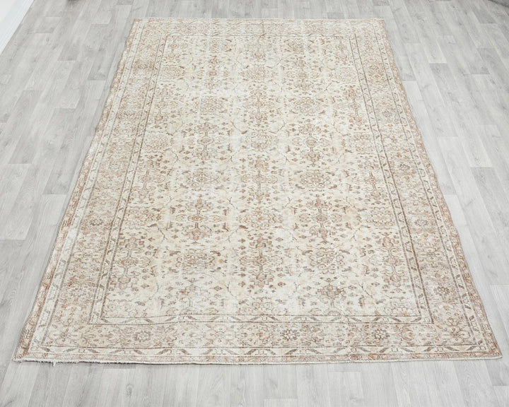 Multicolor Turkish Oushak Rug 6'2" x 8'10" Hand-Knotted | No. VR91354