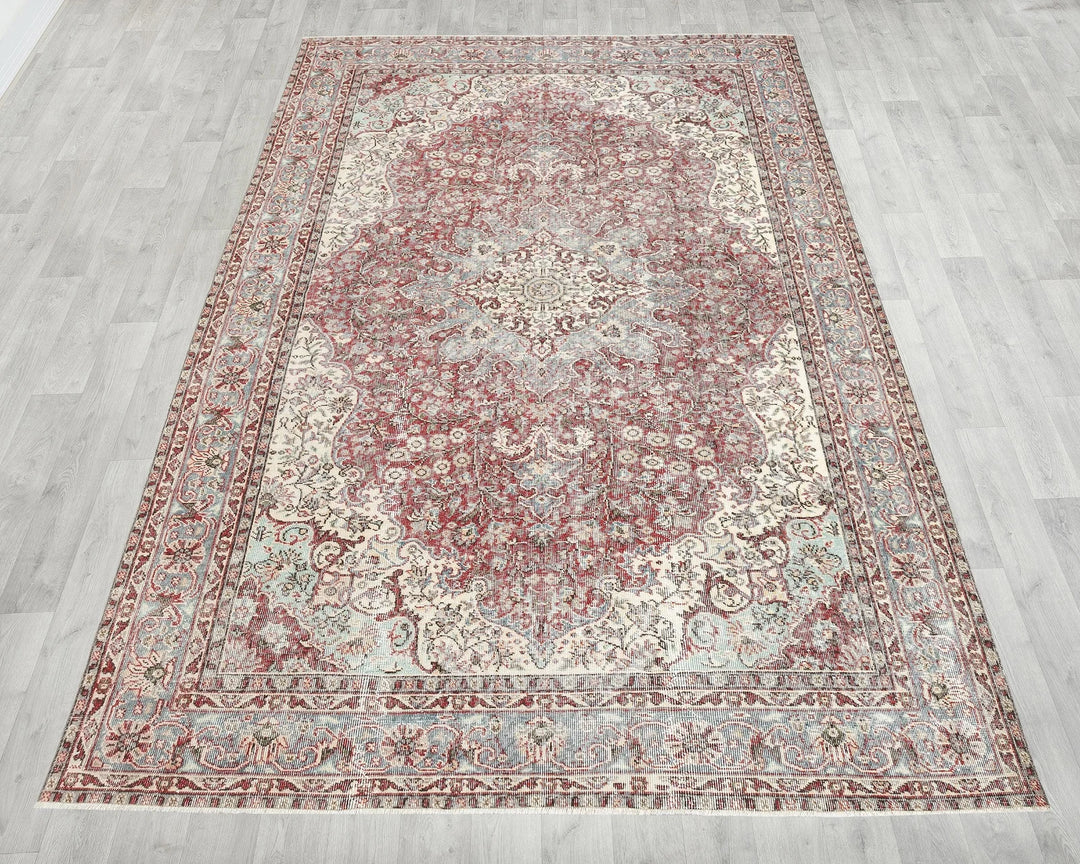 Multicolor Turkish Oushak Rug 6'8" x 10'7" Hand-Knotted | No. VR91384