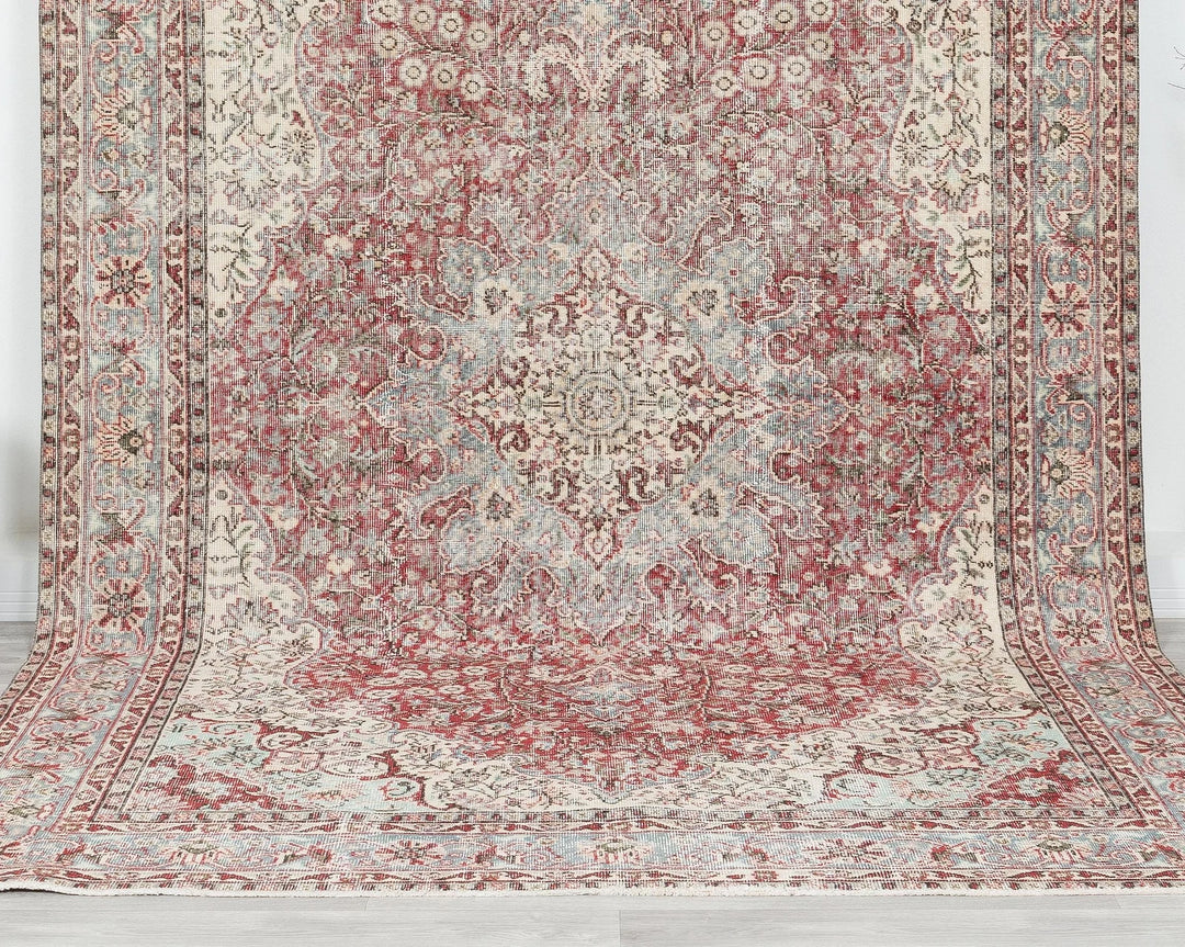 Multicolor Turkish Oushak Rug 6'8" x 10'7" Hand-Knotted | No. VR91384