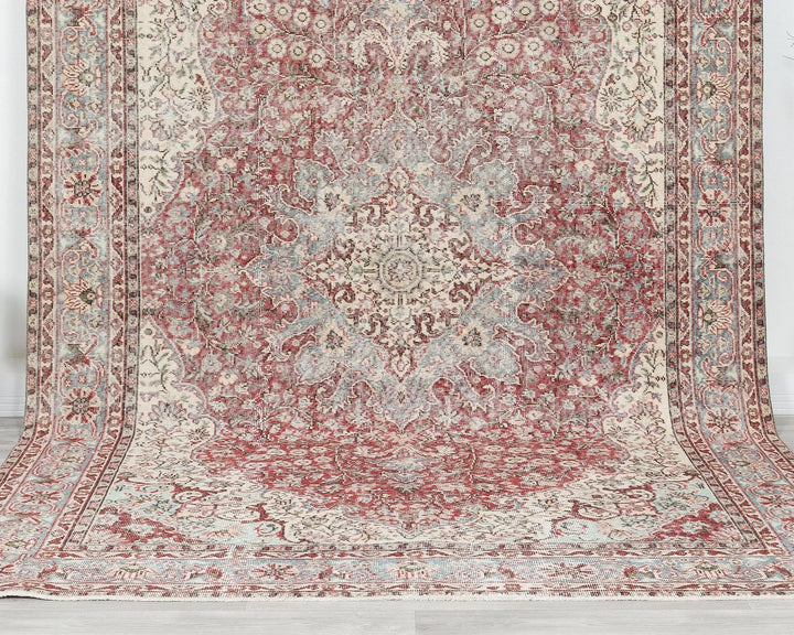 Multicolor Turkish Oushak Rug 6'8" x 10'7" Hand-Knotted | No. VR91384