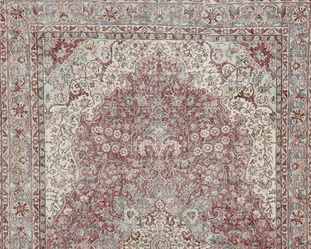Multicolor Turkish Oushak Rug 6'8" x 10'7" Hand-Knotted | No. VR91384