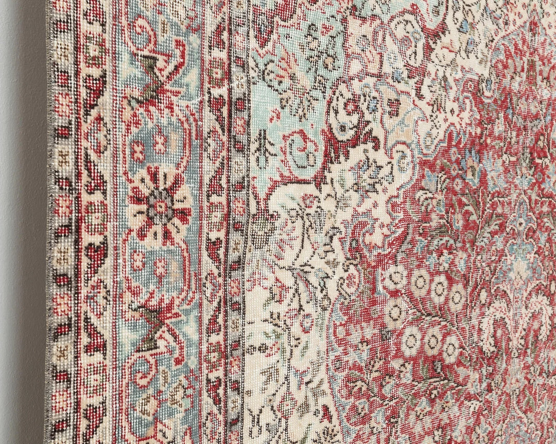 Multicolor Turkish Oushak Rug 6'8" x 10'7" Hand-Knotted | No. VR91384