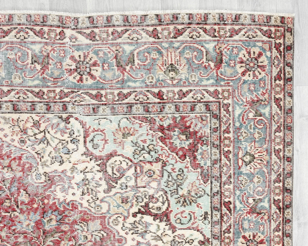 Multicolor Turkish Oushak Rug 6'8" x 10'7" Hand-Knotted | No. VR91384