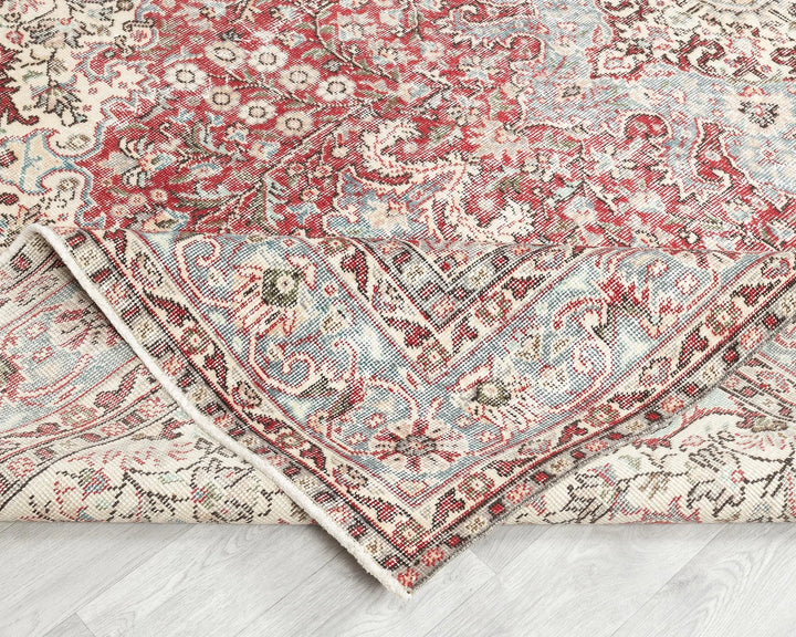 Multicolor Turkish Oushak Rug 6'8" x 10'7" Hand-Knotted | No. VR91384