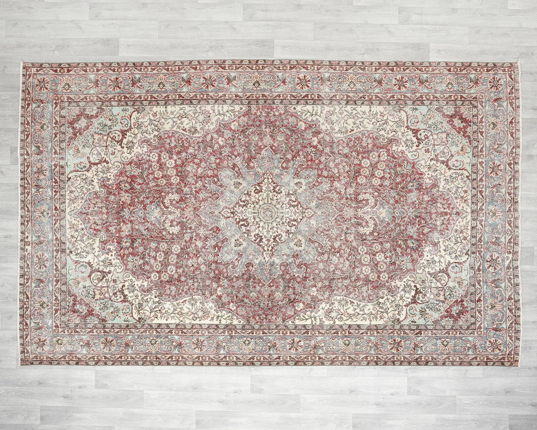 Multicolor Turkish Oushak Rug 6'8" x 10'7" Hand-Knotted | No. VR91384