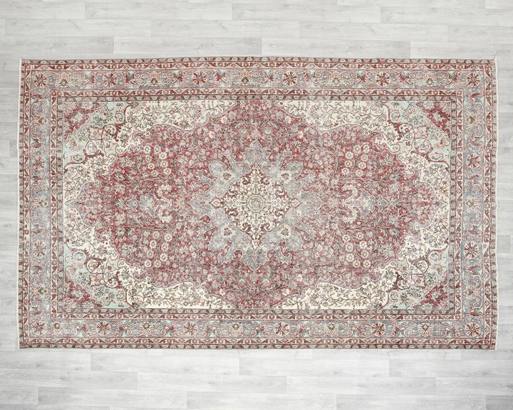 Multicolor Turkish Oushak Rug 6'8" x 10'7" Hand-Knotted | No. VR91384