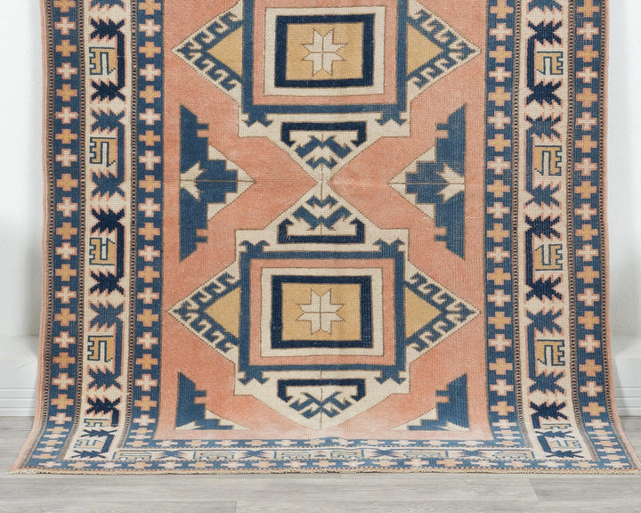 Multicolor Turkish Oushak Rug 3'10" x 5'1" Hand-Knotted | No. VR91392