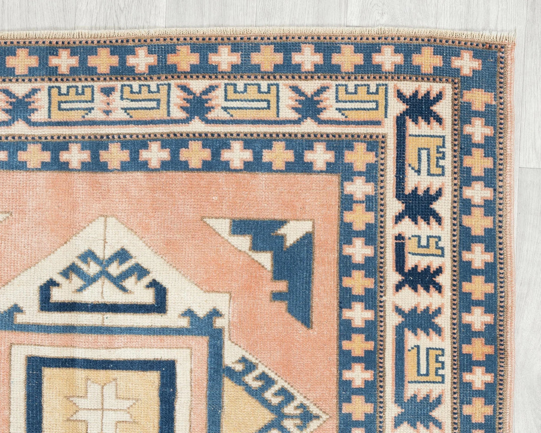 Multicolor Turkish Oushak Rug 3'10" x 5'1" Hand-Knotted | No. VR91392