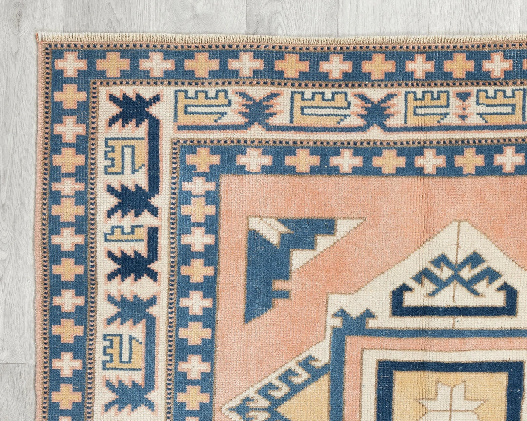 Multicolor Turkish Oushak Rug 3'10" x 5'1" Hand-Knotted | No. VR91392