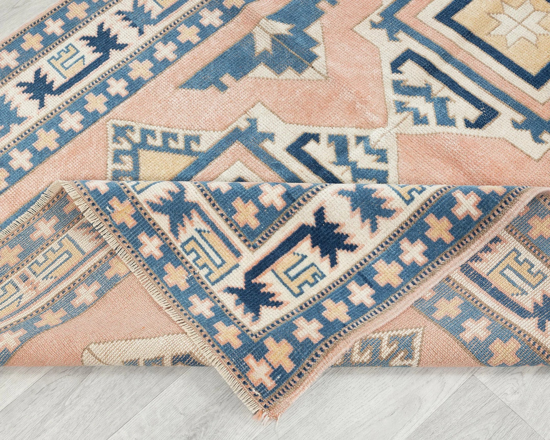 Multicolor Turkish Oushak Rug 3'10" x 5'1" Hand-Knotted | No. VR91392