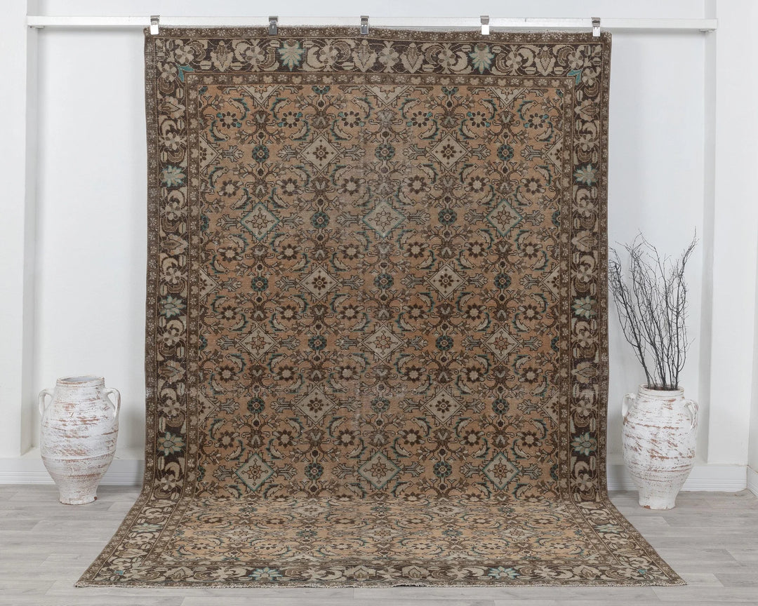 Multicolor Turkish Oushak Rug 6'7" x 9'2" Hand-Knotted | No. VR91410