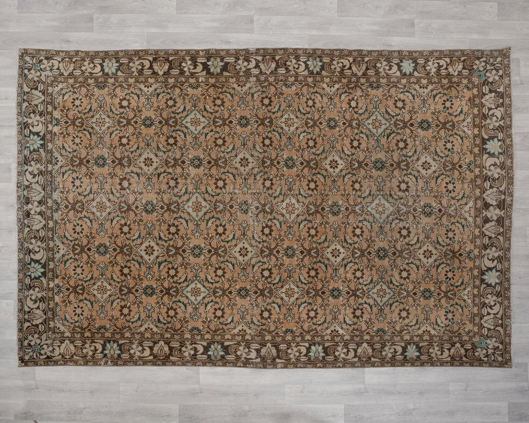 Multicolor Turkish Oushak Rug 6'7" x 9'2" Hand-Knotted | No. VR91410
